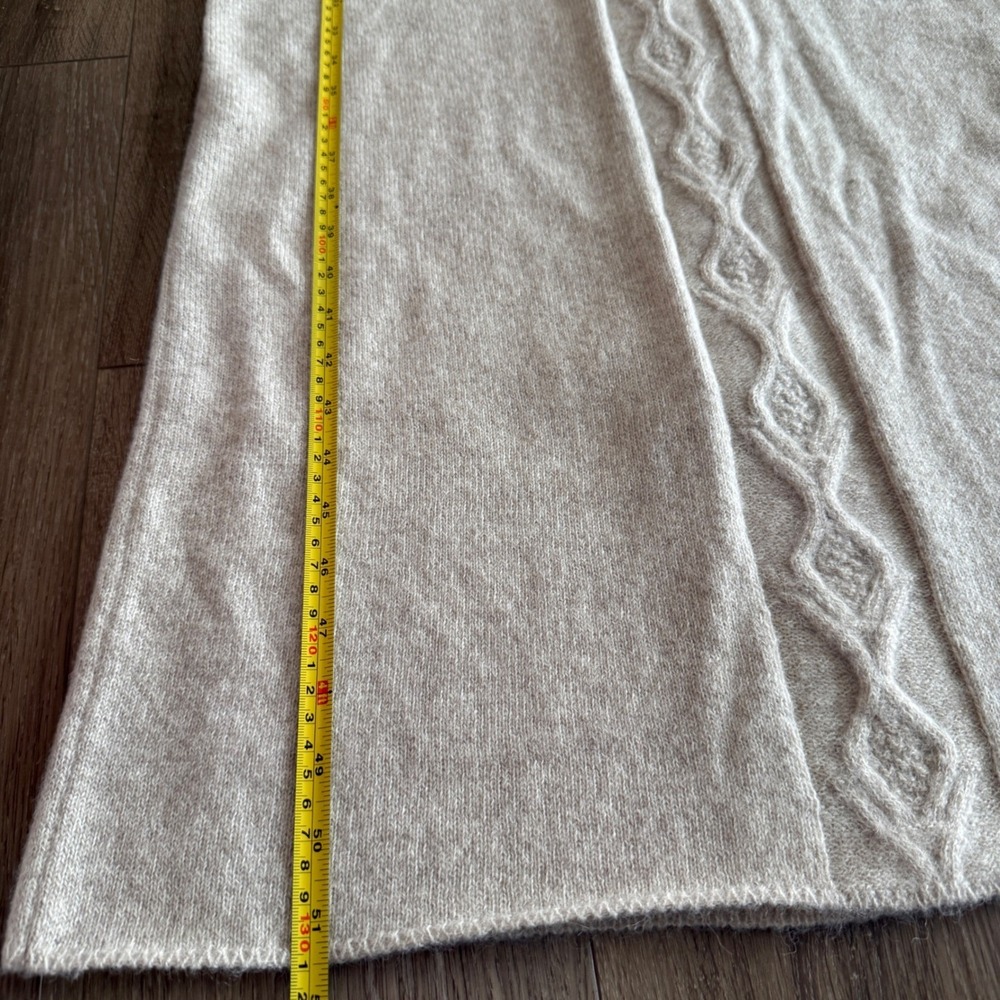 Peruvian Connection 100% Royal Alpaca Cable Knit Maxi Sweater Dress Oatmeal M - Picture 9 of 10